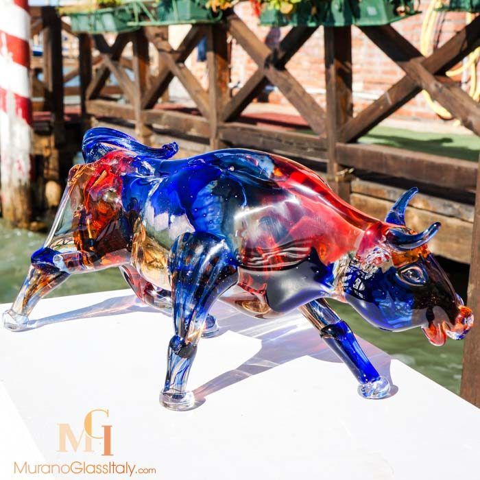 murano glass bull