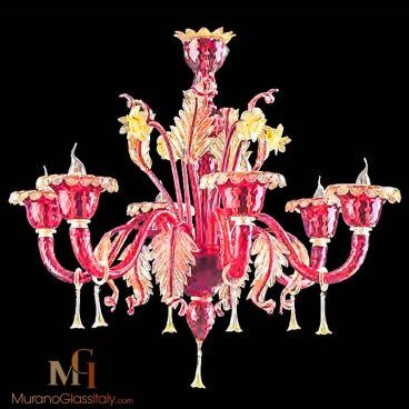 red murano glass chandelier