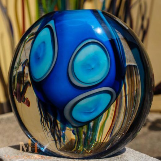 意大利蓝色手工玻璃花瓶