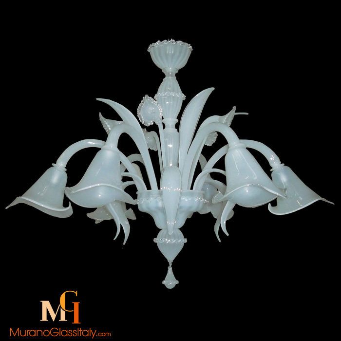 white glass chandelier