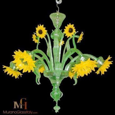 green murano chandelier