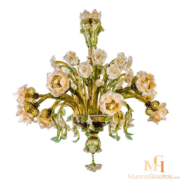 flower glass chandelier