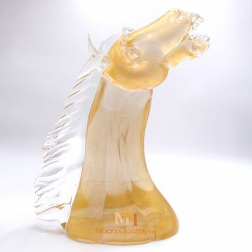Glass Horse Head Sculpture