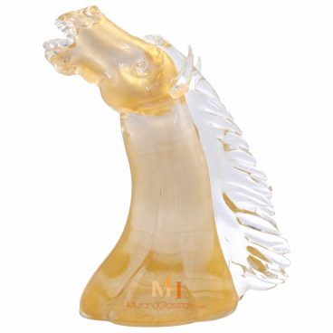 Glass Horse Head Sculpture
