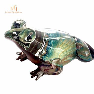 murano glass frog