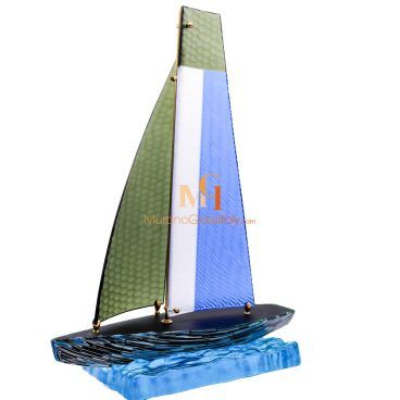 blown glass sailboat