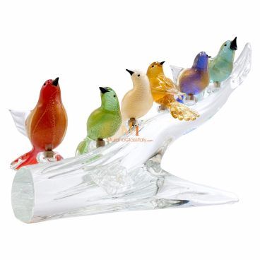 Murano Glass Birds on a Branch
