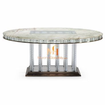 luxury glass dining table