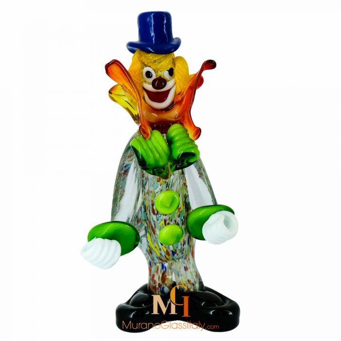 murano glass clown figurines