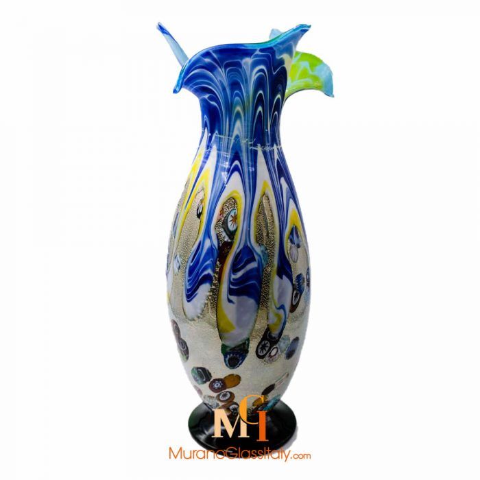 orange murano glass vase