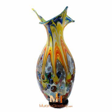 orange murano glass vase
